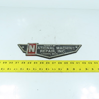 NATIONAL MACHINE REPAIR Cast Aluminum Name Emblem Legend Logo Plate 12" x 3-1/4"