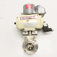 El-O-Matic ESA 25-4/A 1-1/2" Sanitary Butterfly Valve W/ Positioner Actuator
