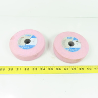 Norton 25A100-K8VBE Pink Vitrified Grinding Wheels 5"x 1.25"x .75" Lot Of 2
