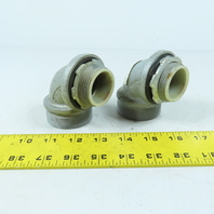 Appleton 1-1/2" 90-Degree Insulated Throat Connectors Malleable Iron Lot Of 2