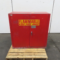 Red 2-Door 30-Gallon Flammable Liquid Safety Storage Cabinet 43" x 18" x 44"