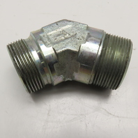 1-1/2" (-24) BSPP Cone Seat x 1-1/2" NPT Hydraulic Elbow 45°