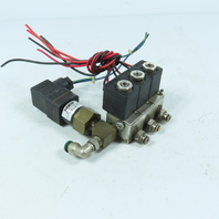Clippard SM-2C-50R/HH Solenoid Valve Manifold with Nason Pressure Switch 24VDC