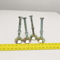 Zinc Plated Steel Leveling Feet M16 x 2.0 x 7" OAL Lot Of 4