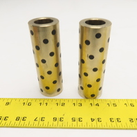 Graphite Plugged Self-Lubricating Bronze Sleeve Bearings 25x40x116mm Lot of 2