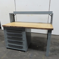Stanley Vidmar 60" x 30" Butcher Block Work Bench Desk 5 Drawer Storage