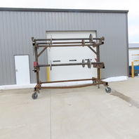 116" Wide 4 Roll Rolling Carpet Laminate Roll Spool Holder 18" Core