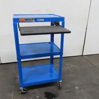 Uline 24" x 18" x 42" Tall Rolling Computer Cart W/ Keyboard Tray