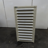 Stanley Vidmar 30" x 27-1/2" x 59" Tall 12 Drawer Tool Parts Storage Cabinet