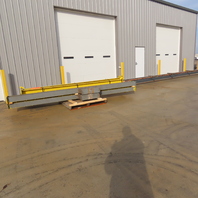 1 Ton 4 Post Freestanding Monorail Trolley Crane Bay 34' Travel 140" Tall