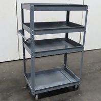 23" x 35" x 4" Deep 4 Tier Modular Mobile Storage Tray Cart 60" Tall