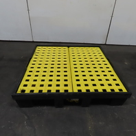 Lab Safety Supply SpillSkid 4-Drum Containment Spill Pallet W/ Removable Grates