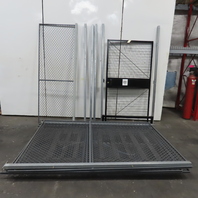 Folding Guard Wov-N-Wire Modular Steel Partition Wire Cage Room Kit 96"T W/Door