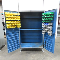 Stronghold 2-Modular Shelf Industrial Storage Locker Cabinet Bins 48" x 24" x78"