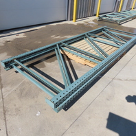 48" x 12' Tall Tear Drop Pallet Racking Upright Used Lot Of 2