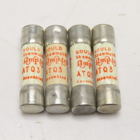 Gould Shawmut ATQ3 3A Time Delay Amptrap Fuse 500VAC Or Less Lot Of 4