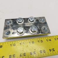 8-Hole Threaded TiN Coated Copper Bus Plate 130 x 62 x 6mm Thick