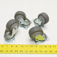 Swivel Plate Casters 3" Grey Non-Marking Lot of 4