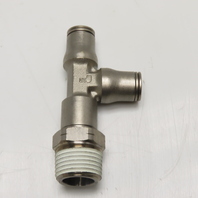 Legris 1/2" NPT Stainless Steel Male x 3/8" Branch Tee Push-to-Connect Fitting