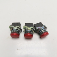 Allen-Bradley 800F-N3R Red Indicator Pilot Lights 24V Lot of 3