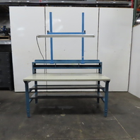 72" x 36" Wood Top Steel Work Bench Desk W/ Storage & Light