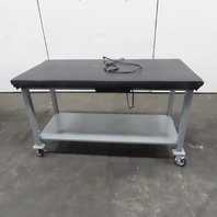 Uline 30" x 60" Padded Top Rolling Packing Table 36" Tall