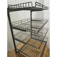 4-Tier Adjustable Shelf Wire Frame Shelving Tray Rack Display Stand23x30x17"