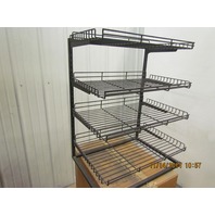 4-Tier Adjustable Shelf Wire Frame Shelving Tray Rack Display Stand23x30x17"
