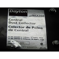 Dayton 3AA26B 7-1/2 HP Central Dust Collector 3Ph 2 Stage