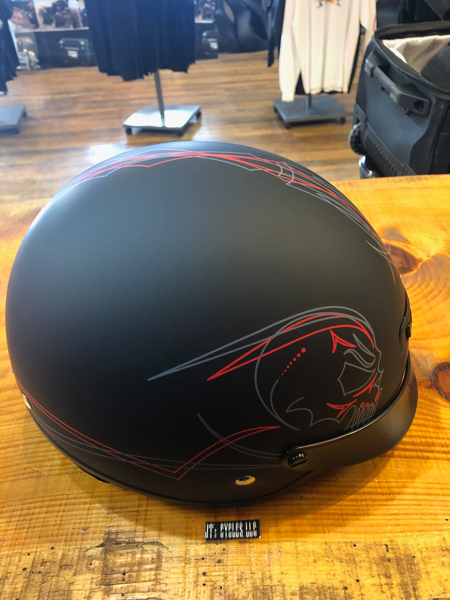 Z1R Flat Black Evilocity Nomad Skull Unisex Motorcycle Riding DOT Half