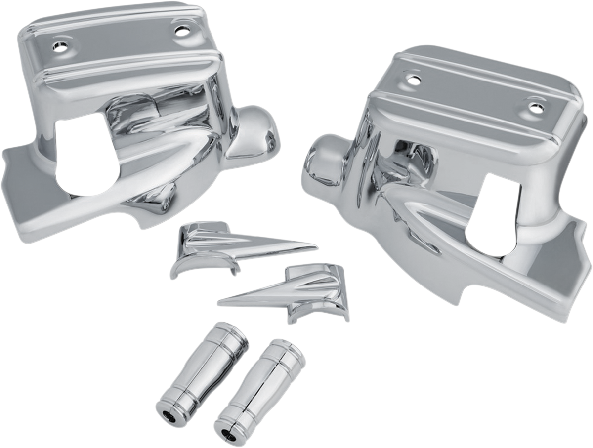 Kuryakyn 1739 Chrome Handlebar Master Cylinder Cover Kit 1418 Harley