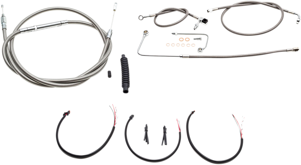 La Choppers ABS Braided Mini Ape Hanger Handlebar Cable Kit 1617