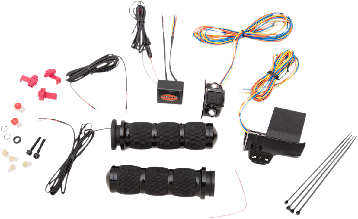 Avon Air Cusion Black TBW 1" Heated Motorcycle Grips 1520 Harley