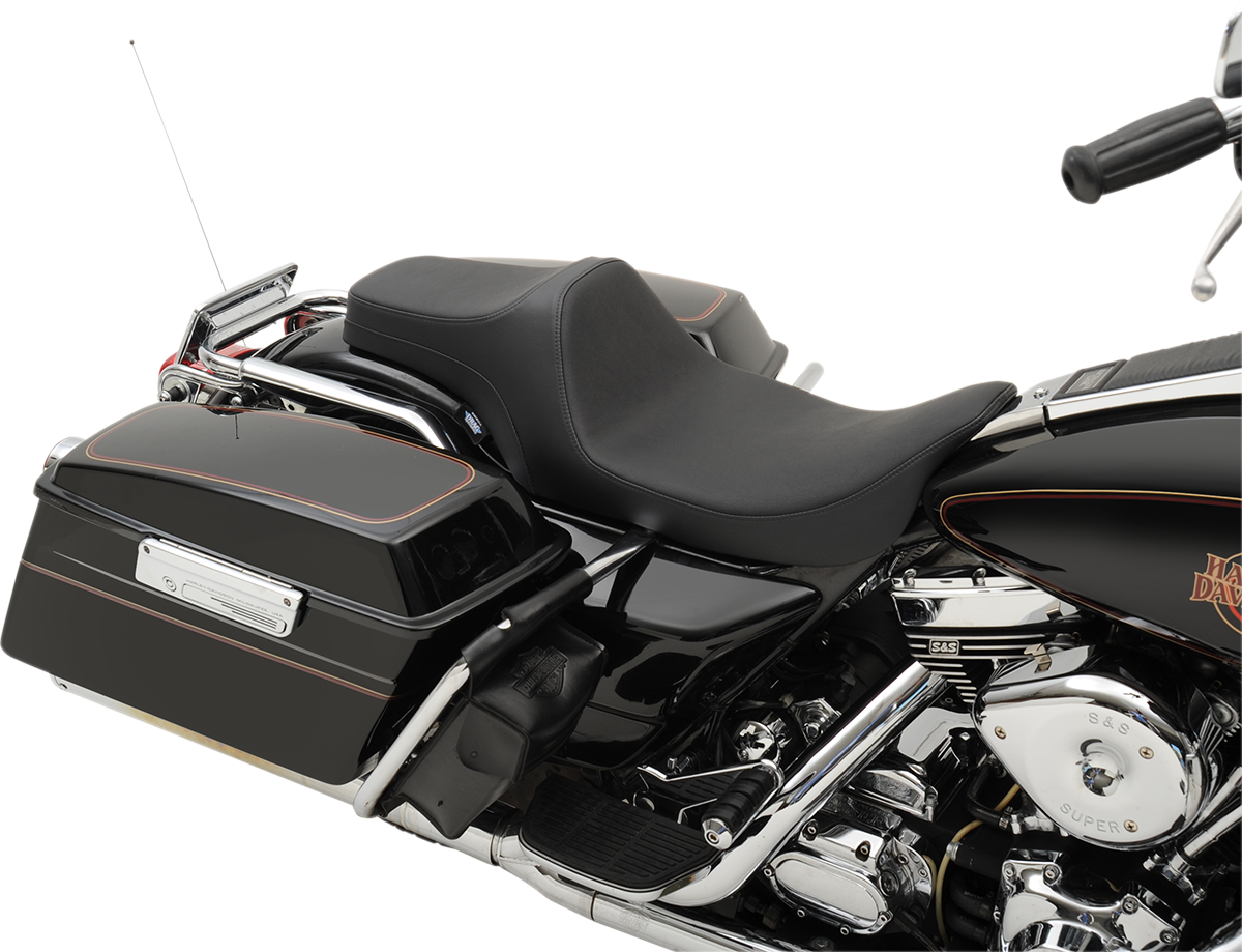 Drag Specialties Black Predator 3 Vinyl Motorcycle Seat for 9707