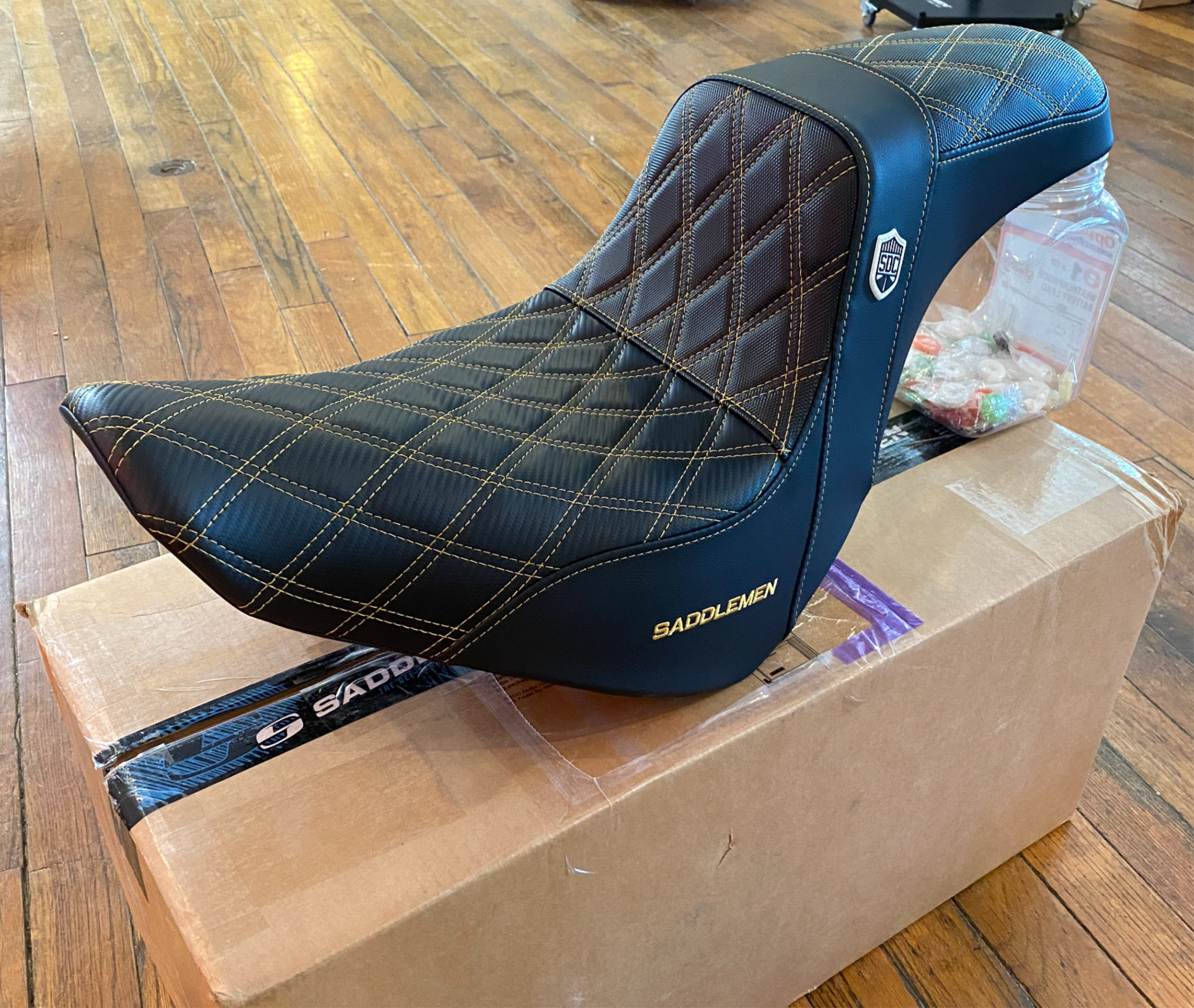 Saddlemen SDC Pro Series Gold Lattice Seat fits 2018-2025