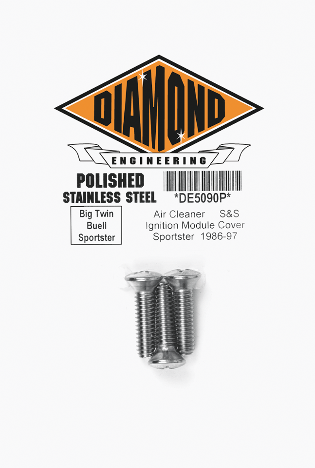 Diamond Engineering Polished Super G & E Air Cleaner Bolts For 7076