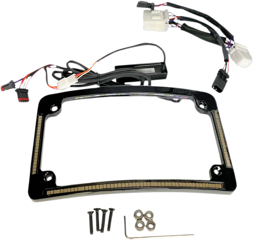 Custom Dynamics Black LED License Plate Frame for 19962013 Harley