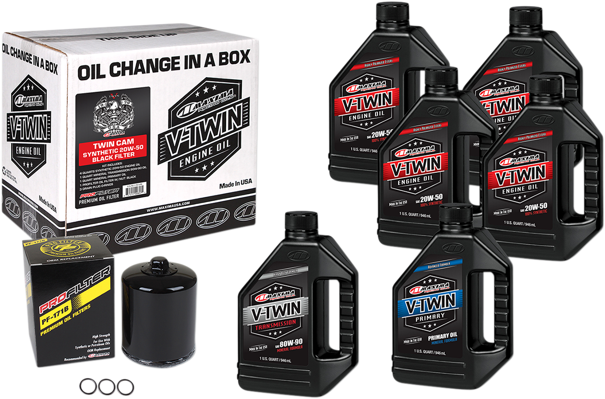 Maxima Twin Cam Oil Change Kit & Black Filter 19992017 Harley Touring