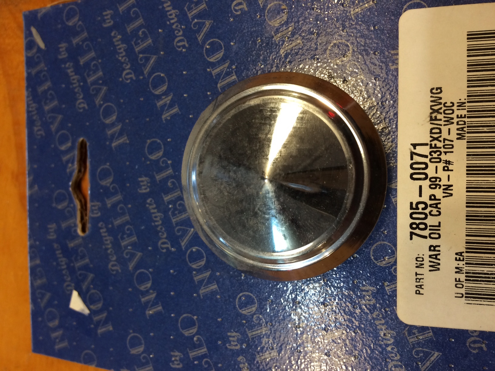 Novello Chrome Warrior Motorcycle Oil Cap for 9903 Harley Dyna FXD FXWG JT's CYCLES