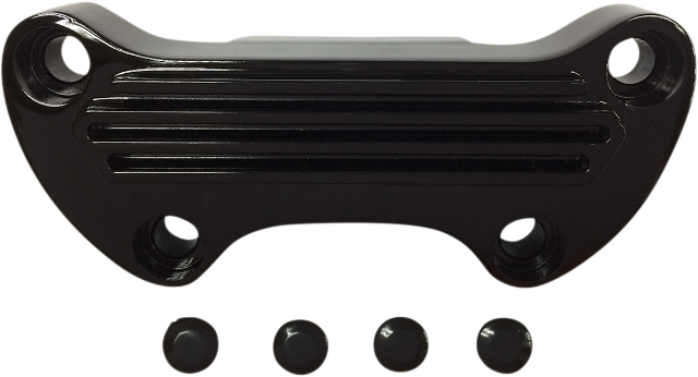 Drag Specialties Black Finned 1" Handlebar Top Clamp for 99-17 Harley Davidson