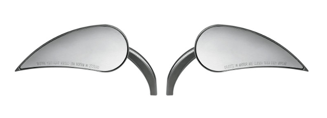 thumbnail image 2 of Arlen Ness Chrome RAD III Teardrop Handlebar Mirrors – Steel Stem – Harley Pair 2 of 4