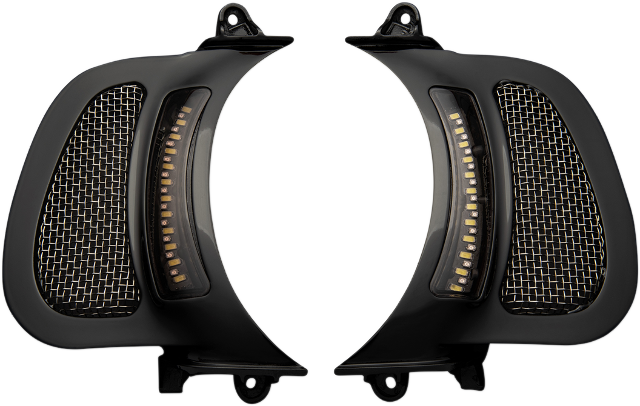 Custom Dynamics LED Black Fairing Vent Headlight Trim for 14-19 Harley FLTRU