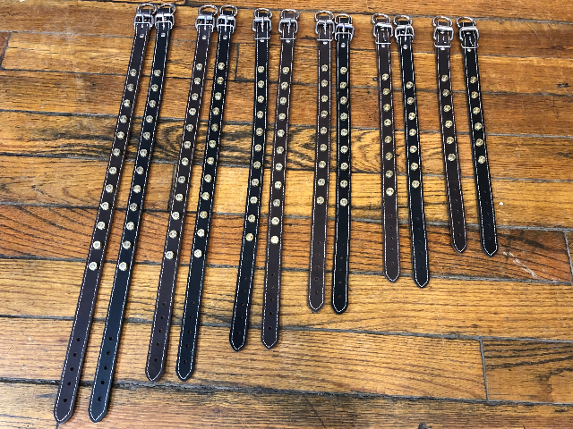 Genuine Black or Brown Leather Once Fired Military 7.62 Bullets 1" Dog Collar