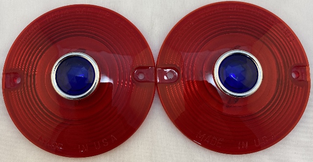 Chris Products Red with Blue Dot Flat Turn Signal Lens for 1984-20 Harley FLHT