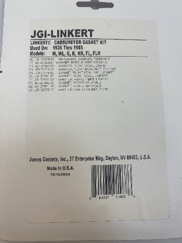 James Gasket Knucklehead Linkert Carb Rebuild Kit fits fits 1936-1965 Harley FLH