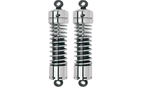Progressive 412 Chrome 12.6" Heavy Duty Rear Shocks for 91-17 Harley Dyna FXDF
