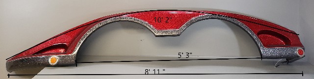Outboard Marine Boat Red Fiberglass Trailer Fender *Measurements in Pictures*