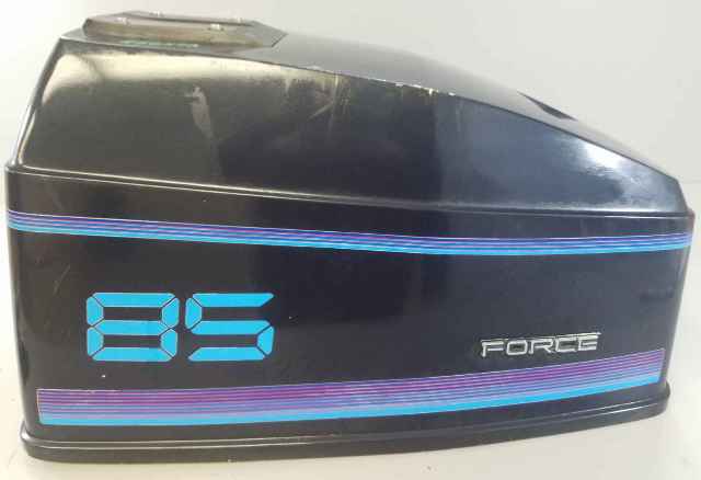 F2C663712 Force 1987 US Marine Top Cowling Engine Cover Hood 85 HP 3 cylinder