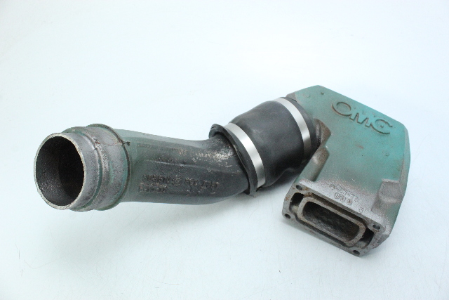 OMC 1977 - 1988 High Rise Exhaust Elbow W/ Rubber Boot 3.0 3.5 4.5 5.0 5.7 5.8 L