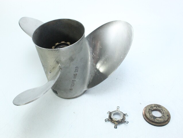 Mercury Marine Laser II Stainless 13-7/8 x 21 RH Propeller 6 MONTH HUB WARRANTY!